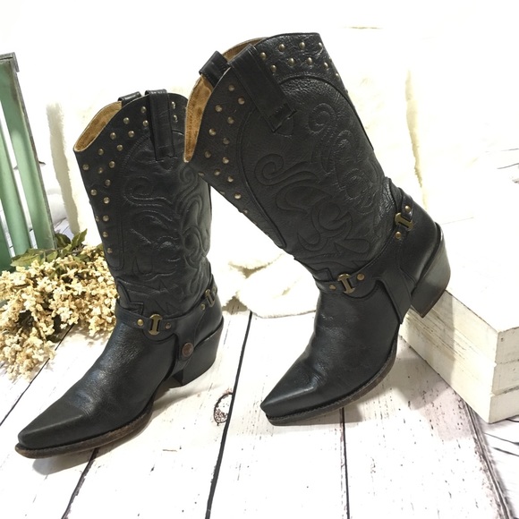Steve Madden Shoes - Steve Madden studded harness moto cowboy boots